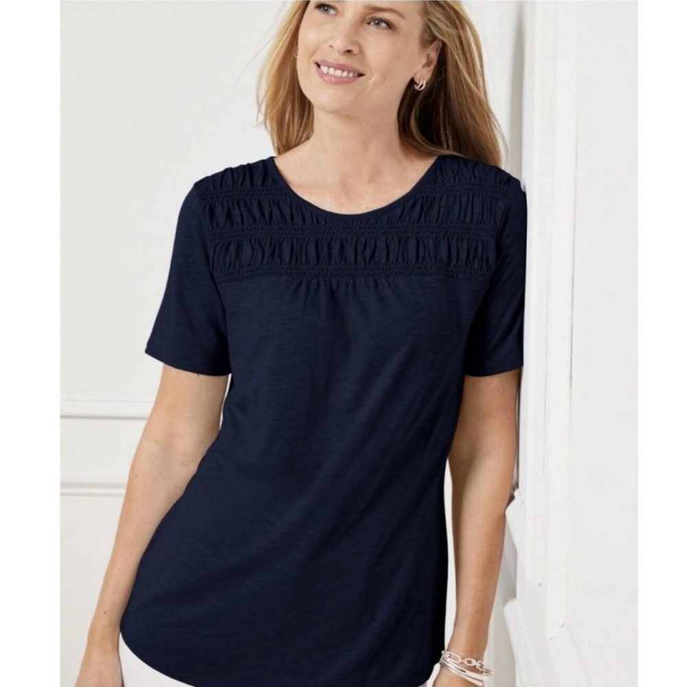 Talbots Midnight Navy Blue T-Shirt XS